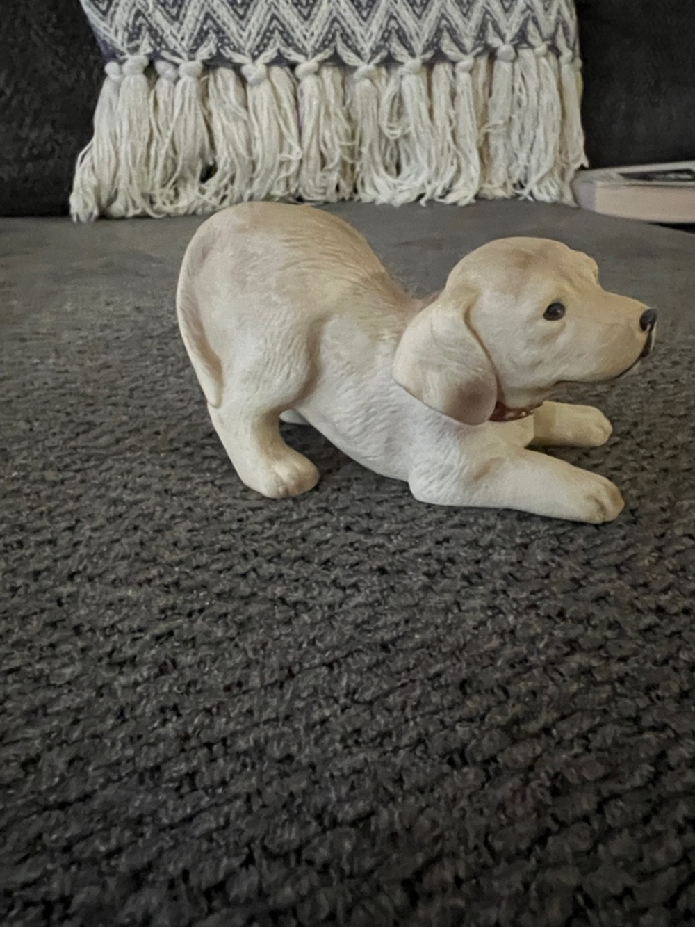 Homco Cream and Brown Playful Puppy Figurine